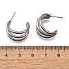 Non-Tarnish 304 Stainless Steel C-shape Stud Earrings EJEW-G298-13A-P-3