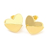 Rack Plating Brass Heart Stud Earrings EJEW-A028-32G-1