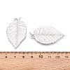 304 Stainless Steel Leaf Pendants STAS-T067-37P-3