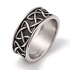 Vintage Viking 304 Stainless Steel Knot Finger Rings RJEW-U005-04AS-1