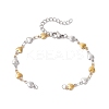 304 Stainless Steel Heart Link Chain Bracelet Makings for Women AJEW-JB01340-03-1