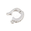 Brass Micro Pave Clear Cubic Zirconia Fold Over Clasps KK-H268-08P-2