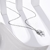 Anti-Tarnish 304 Stainless Steel & Plastic Pearl Paw Print Pendant Cable Chain Necklaces for Women STAS-Z114-16P-2