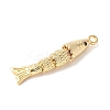 Brass Micro Pave Clear Cubic Zirconia Pendants LS-KK-U064-18B-G-2