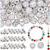 DIY Round Polymer Clay Rhinestone & Rhinestone Rondelle Spacer Beads Jewelry Making Findings Kits DIY-SC0027-50B-1
