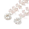 Brass Pink Cubic Zirconia Chain Tassel European Safety Chain Charms KK-A236-06S-02-2