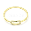 Rectangle Brass Micro Pave Clear Cubic Zirconia Hinged Bangles for Women BJEW-Z062-05B-2