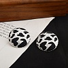 Leopard Print Brass Enamel Stud Earrings for Women EJEW-U055-15A-P-1