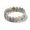 Natural Labradorite Oval Beaded Stretch Bracelet G-E010-01I-1
