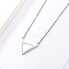 Stainless Steel Pave Synthetic Howlite Inverted Triangle Pendant Necklaces for Women FS-WG0B5B2-01-1
