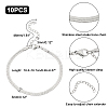 10Pcs 3mm 304 Stainless Steel Flat Snake Dome Herringbone Chain Link Bracelet for Men Women BJEW-UN0001-27-5