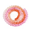 Gradient Color Baking Paint Glass Bead Strands DGLA-A039-T6mm-A04-2