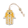 Hamsa Hand/Hand of Miriam with Evil Eye Alloy Resin Pendant Decorations HJEW-K042-01AS-01-1