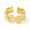 Ion Plating(IP) 304 Stainless Steel Cuff Ring for Women RJEW-C060-32G-2