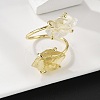 Natural Mixed Stone Cuff Rings RJEW-B122-02G-4
