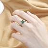 Brass Micro Pave Cubic Zirconia Finger Rings for Women FS-WG14AB5-05-4