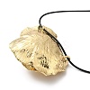 Zinc Alloy Rose Flower Pendant Necklace with Leather Cords LS-NJEW-D044-01KCG-3