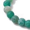 Dyed Natural Weathered Agate Round Beads Stretch Bracelets BJEW-JB11078-05-3