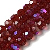 Electroplate Transparent Glass Beads Strands EGLA-A035-T8mm-L02-1