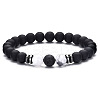 8mm Round Frosted Natural Obsidian & Howlite & Lava Rock Beaded Stretch Bracelets for Women Men AC1855-1-5
