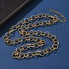 304 Stainless Steel Textured Rolo Chain Necklaces for Women NJEW-U050-01G-3