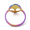 Ion Plating(IP) 304 Stainless Steel Alien Face Adjustable Ring for Women RJEW-M149-13RC-2