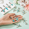 14Pcs 7 Styles Cattle Head Alloy & Synthetic Turquoise Zipper Sliders HJEW-TAC0102-6