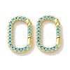Rack Plated Brass Micro Pave Cubic Zirconia Clasps KK-Z039-06A-G-1