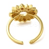 Brass Micro Pave Clear Cubic Zirconia Open Cuff Rings for Women RJEW-Z070-04G-03-3