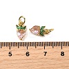 Brass Micro Pave Cubic Zirconia Charms ZIRC-H119-06G-02-3