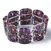Dyed Natural Imperial Jasper & Synthetic Opal Stretch Bracelets BJEW-G702-01C-1
