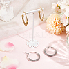 2 Pairs 2 Colors 304 Stainless Steel Mesh Chains Hoop Earrings EJEW-BBC0001-73B-4