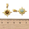 Gemstone Faceted Sun Pendants STAS-P361-02G-3