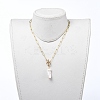 Natural Baroque Pearl Keshi Pearl Pendant Necklaces NJEW-JN02814-3
