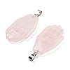 Natural Rose Quartz Carved Pendants G-K369-01P-05-2