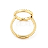 Round Ring Brass Micro Pave Clear Cubic Zirconia Adjustable Rings RJEW-G309-14G-3