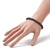 Natural Serpentine Round Beaded Stretch Bracelet BJEW-JB07554-02-3