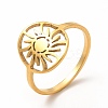 201 Stainless Steel Hollow Out Sun Finger Ring for Women RJEW-K239-09G-3