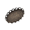 Flat Oval Brass Lace Edge Bezel Cups X-KK-E185-AB-NF-3
