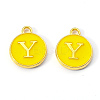 Golden Plated Alloy Enamel Charms ENAM-S118-09Y-2