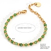 Bohemian Style Natural Green Agate Round Beaded Bracelets for Women JU9810-4-2
