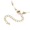 304 Stainless Steel & Faceted Round Gemstone Link Chain Bracelet Making AJEW-JB01346-4
