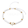 Synthetic Turquoise & Glass Seed Braided Bead Bracelets BJEW-JB11157-02-1