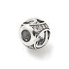 Brass Clear Cubic Zirconia European Beads FIND-M049-01AS-06-2