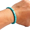 Natural Turquoise Beaded Stretch Bracelets for Men Women PW-WG83054-02-1