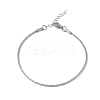 Non-Tarnish 304 Stainless Steel Bone Rope Chain Bracelet for Women BJEW-I311-01A-P-1