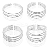 4Pcs 4 Style Crystal Rhinestone Tennis Bangles Set BJEW-FI0001-57-9