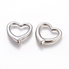 Tarnish Resistant Handmade Valentines Day Gifts Ideas for Him 201 Stainless Steel Open Heart Pendants STAS-Q114-1