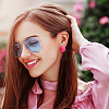 6 Pairs 6 Colors Textured Rectangle Acrylic Stud Earrings with 304 Stainless Steel Pins for Women EJEW-AN0003-73-2