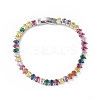 Cubic Zirconia Tennis Bracelet BJEW-L652-24P-01-1